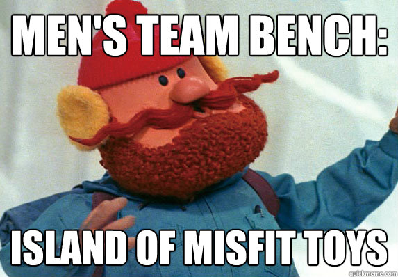 men's team bench: Island of misfit toys - men's team bench: Island of misfit toys  UConn Corneilius
