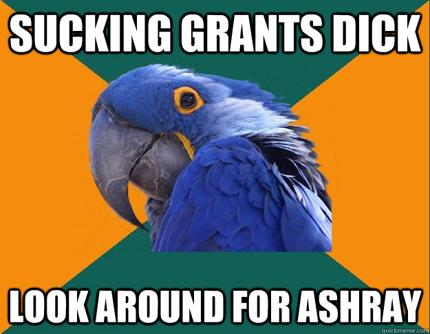 Sucking Grants dick Look around for Ashray  Paranoid Parrot
