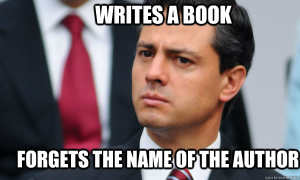 Writes a book forgets the name of the author - Writes a book forgets the name of the author  Clueless