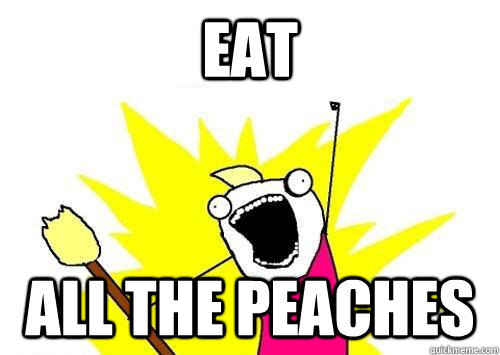 Eat ALL THE PEACHES   x all the y