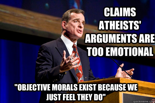 claims atheists' arguments are too emotional 
