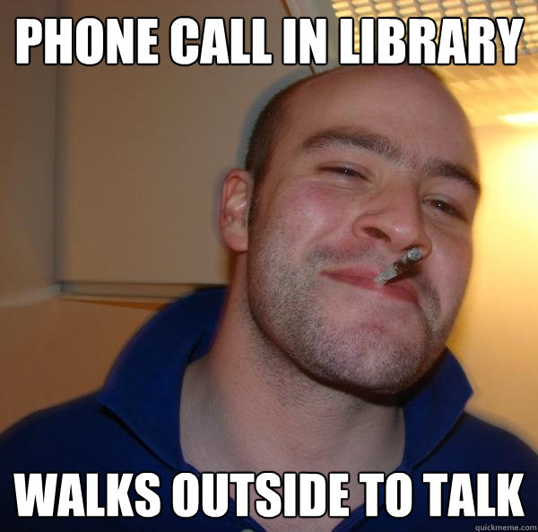 Phone call in library Walks outside to talk - Phone call in library Walks outside to talk  Misc