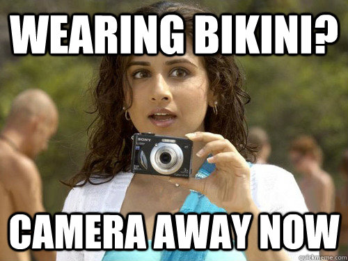wearing bikini? camera away now - wearing bikini? camera away now  Asian tourist