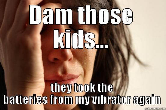 DAM THOSE KIDS... THEY TOOK THE BATTERIES FROM MY VIBRATOR AGAIN First World Problems