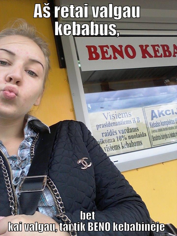 AŠ RETAI VALGAU KEBABUS, BET KAI VALGAU, TAI TIK BENO KEBABINĖJE  Misc
