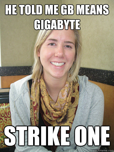 He told me gb means gigabyte strike one  ALYSSA BEREZNAK