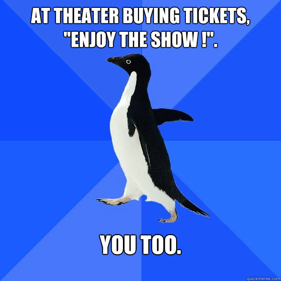 At theater buying tickets, 