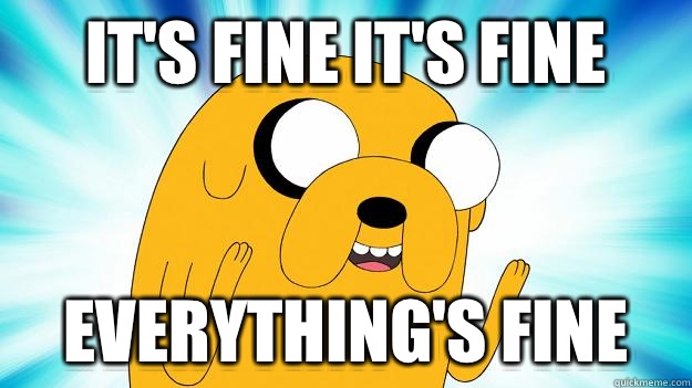 It's fine it's fine Everything's fine  Jake The Dog