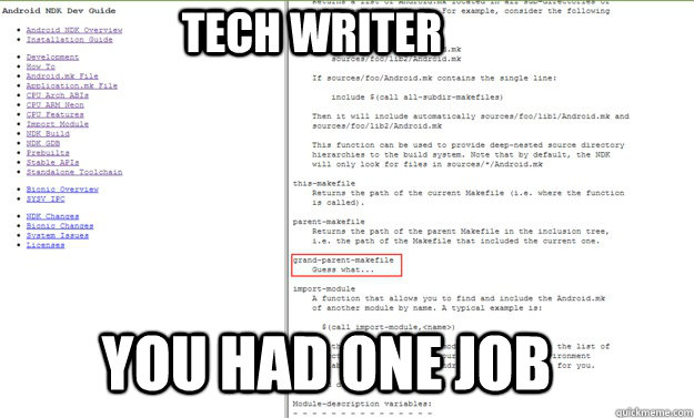 tech writer you had one job - tech writer you had one job  lazy tech writer
