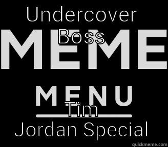 UNDERCOVER BOSS TIM JORDAN SPECIAL Misc
