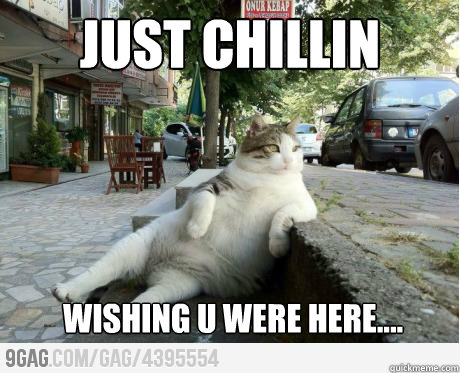 Just chillin wishing u were here....  Missing someone
