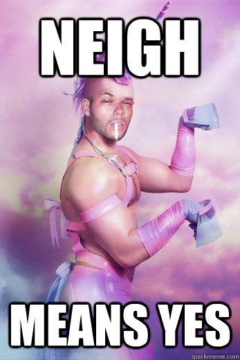 Neigh means yes  Gay Unicorn Alex