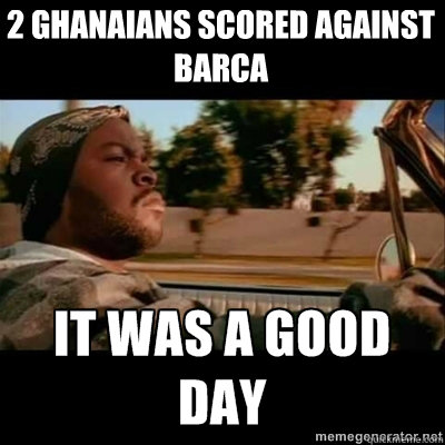 2 Ghanaians scored against barca  ICECUBE