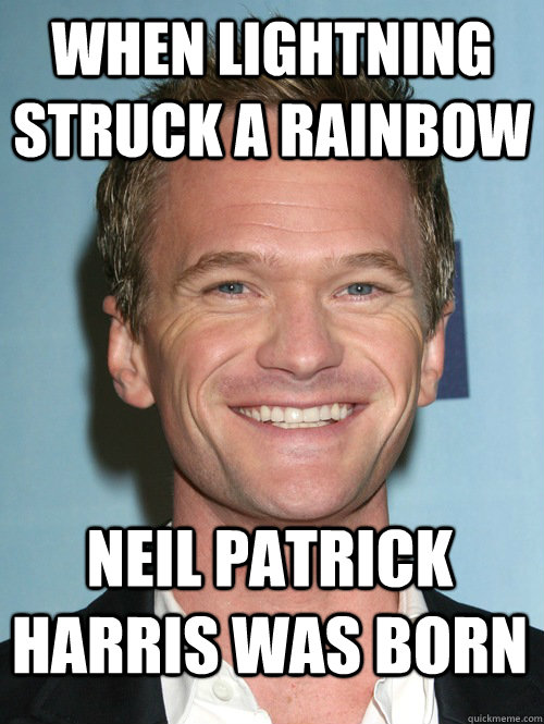 When lightning struck a rainbow neil patrick harris was born  