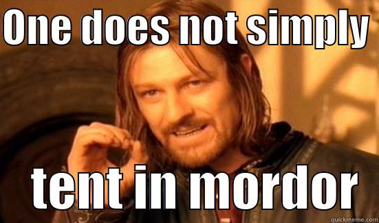 ONE DOES NOT SIMPLY      TENT IN MORDOR  Boromir