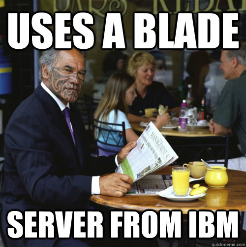 Uses a blade server from IBM  Tribal Businessman