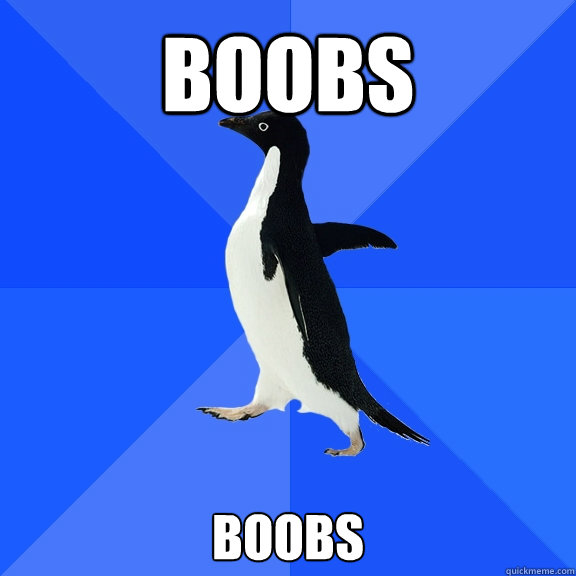 boobs boobs  Socially Awkward Penguin