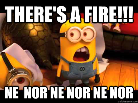 there's a fire!!! ne  nor ne nor ne nor  minion