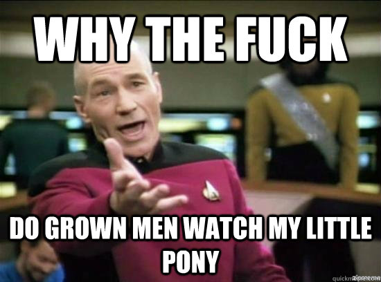 Why the fuck do grown men watch my little pony   Annoyed Picard HD