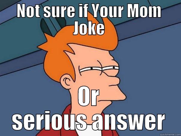 NOT SURE IF YOUR MOM JOKE OR SERIOUS ANSWER Futurama Fry