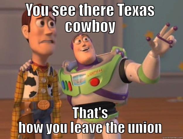 YOU SEE THERE TEXAS COWBOY THAT'S HOW YOU LEAVE THE UNION Toy Story