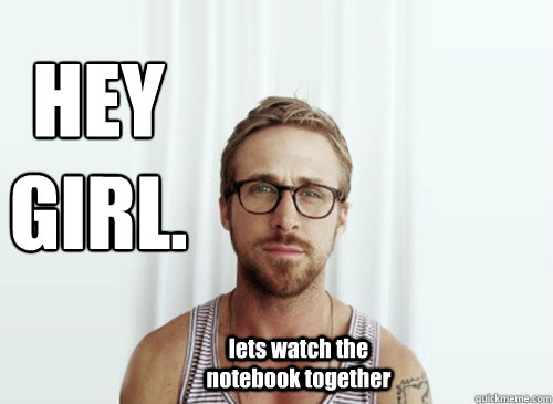 HEY GIRL.
 lets watch the notebook together - HEY GIRL.
 lets watch the notebook together  Hey Girl - Ryan Gosling - Provocative Student