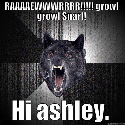 RAAAAEWWWRRRR!!!!! GROWL GROWL SNARL! HI ASHLEY. Insanity Wolf