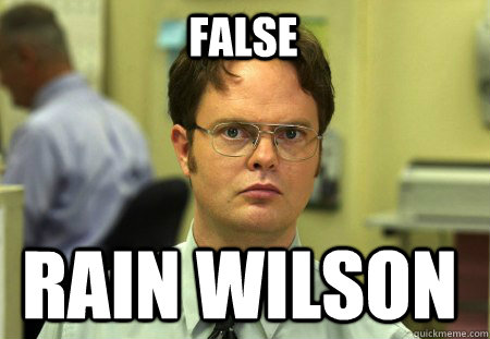 FALSE Rain wilson  Schrute