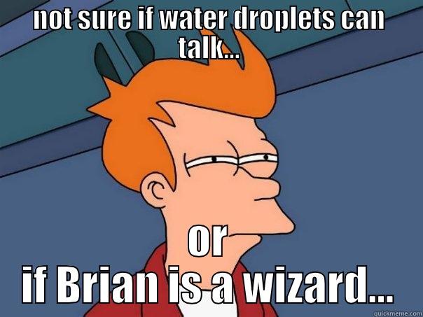 NOT SURE IF WATER DROPLETS CAN TALK... OR IF BRIAN IS A WIZARD... Futurama Fry