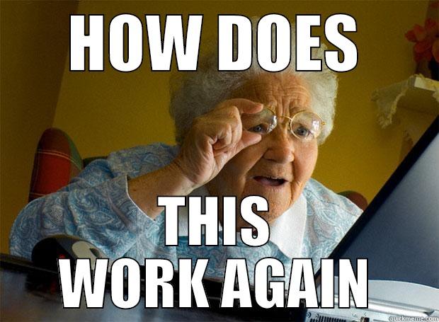 Grandma trying to make cookies on computer - HOW DOES THIS WORK AGAIN Grandma finds the Internet