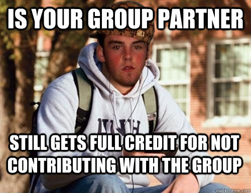 is your group partner still gets full credit for not contributing with the group  