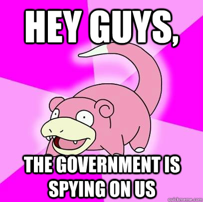 Hey guys, the government is spying on us  Slowpoke
