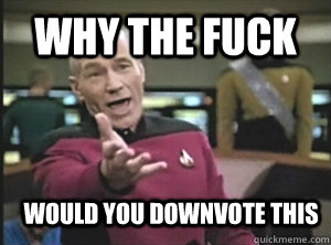 why the fuck would you downvote this  Annoyed Picard