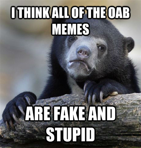 I THINK ALL OF THE OAB MEMES ARE FAKE AND STUPID  untitled meme