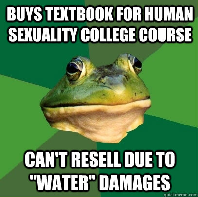 buys textbook for Human sexuality college course can't resell due to 
