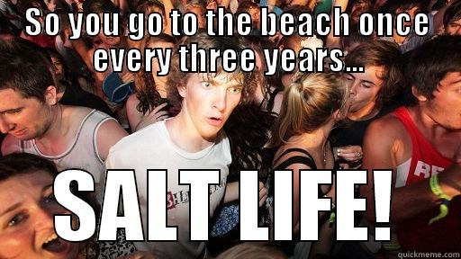 SO YOU GO TO THE BEACH ONCE EVERY THREE YEARS... SALT LIFE! Sudden Clarity Clarence