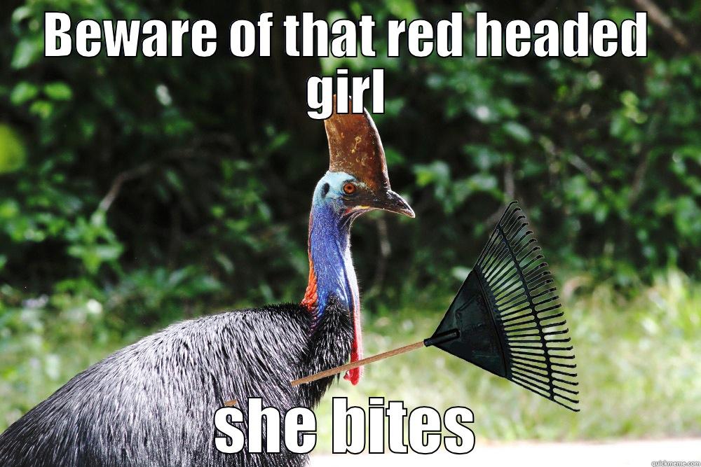 Zookeeper Cassowary - BEWARE OF THAT RED HEADED GIRL SHE BITES Misc