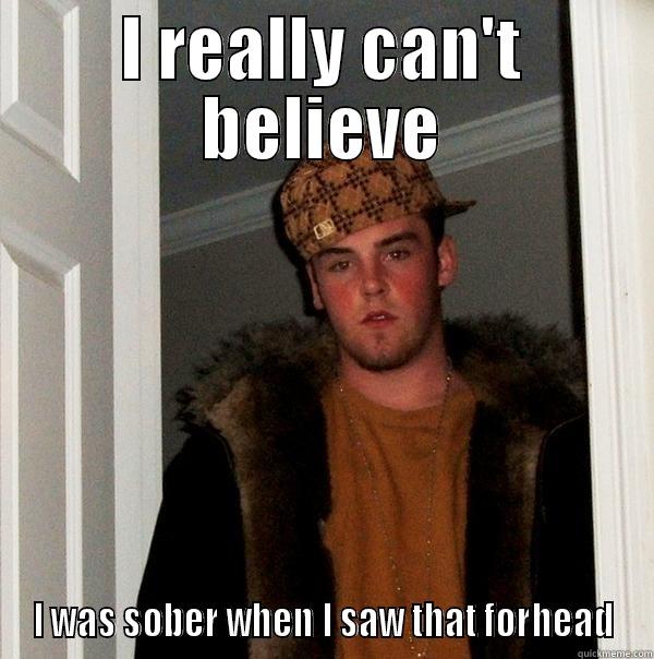 I really cant - I REALLY CAN'T BELIEVE I WAS SOBER WHEN I SAW THAT FORHEAD Scumbag Steve