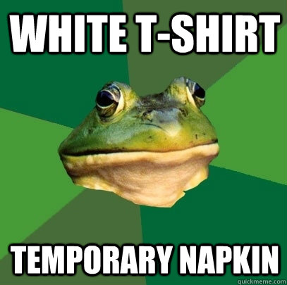 White T-Shirt temporary napkin  Foul Bachelor Frog