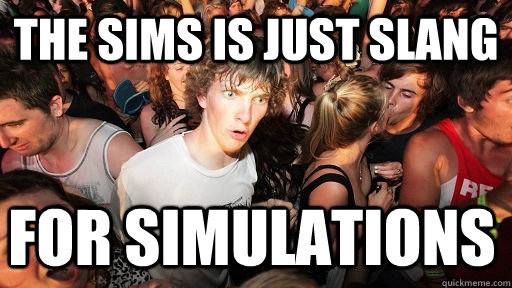 The Sims is just slang for simulations  Sudden Clarity Clarence