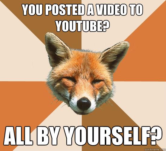 you posted a video to youtube? all by yourself?  Condescending Fox