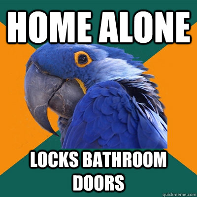 Home Alone Locks bathroom doors   Paranoid Parrot