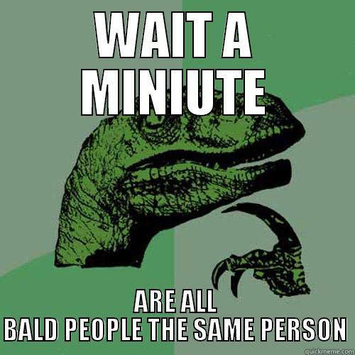 BALD PEOPLE - WAIT A MINIUTE ARE ALL BALD PEOPLE THE SAME PERSON Philosoraptor