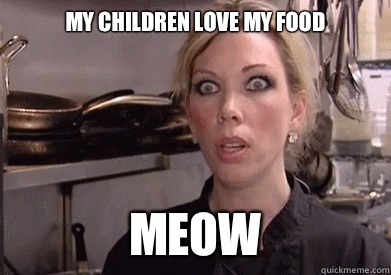 MY CHILDREN LOVE MY FOOD MEOW  Crazy Amy