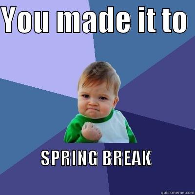 YOU MADE IT TO  SPRING BREAK                                            Success Kid