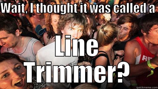 WAIT, I THOUGHT IT WAS CALLED A  LINE TRIMMER? Sudden Clarity Clarence