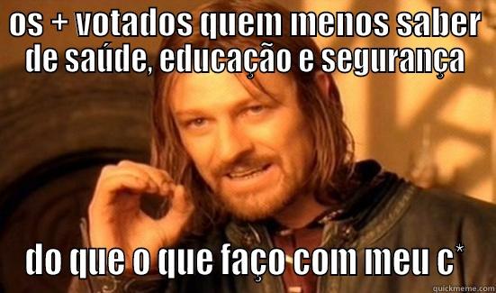 OS + VOTADOS QUEM MENOS SABER DE SAÚDE, EDUCAÇÃO E SEGURANÇA DO QUE O QUE FAÇO COM MEU C* Boromir