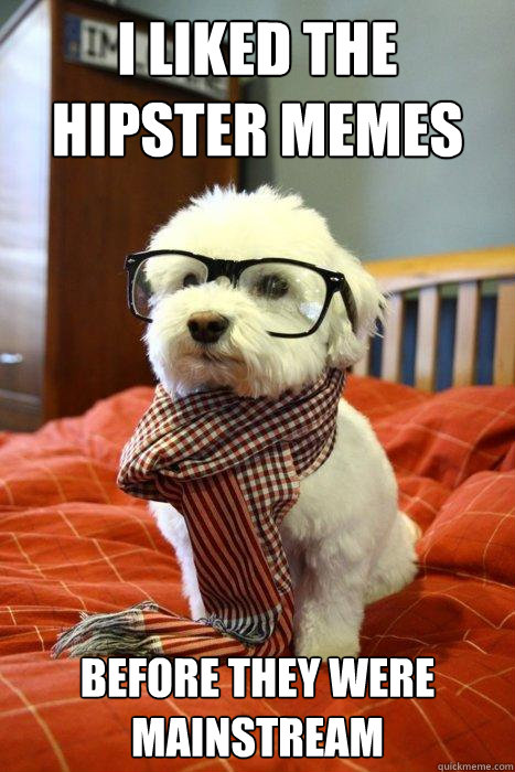 I liked the hipster memes before they were mainstream - I liked the hipster memes before they were mainstream  Hipster Dog