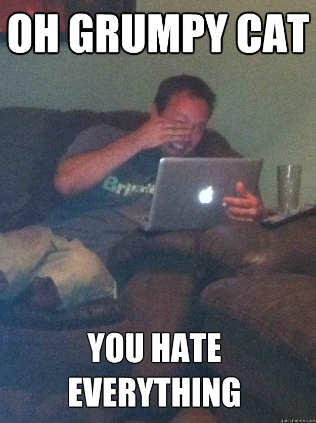 OH GRUMPY CAT YOU HATE EVERYTHING  MEME DAD