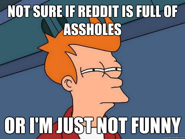 Not sure if Reddit is full of assholes Or I'm just not funny  FuturamaFry